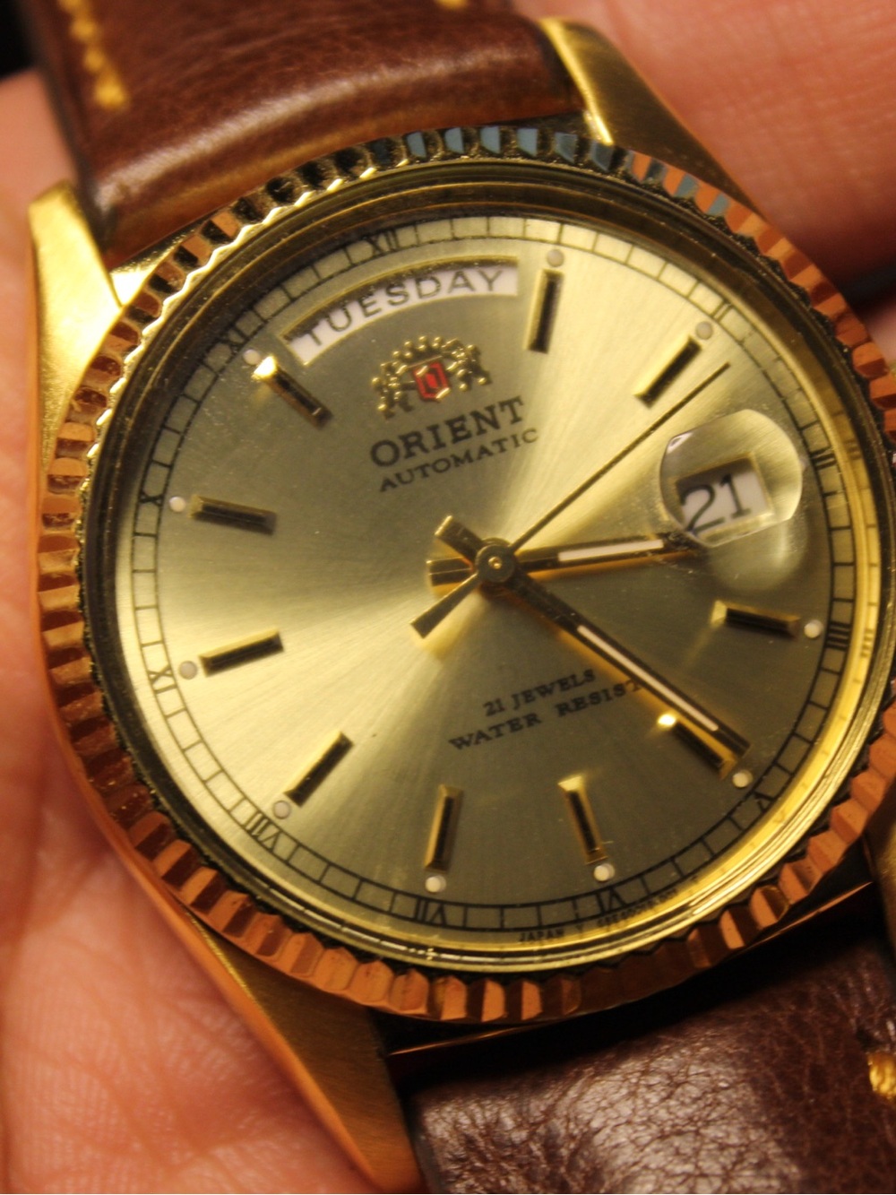 RARE Vintage Orient President Day Date Gold Dial 46E901-91